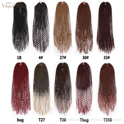 Vigorous Soft Faux Locs Ombre Twisted Hair Synthetic Dreadlocks Crochet Braiding Goddess Locs Crochet Braids Hair Extension